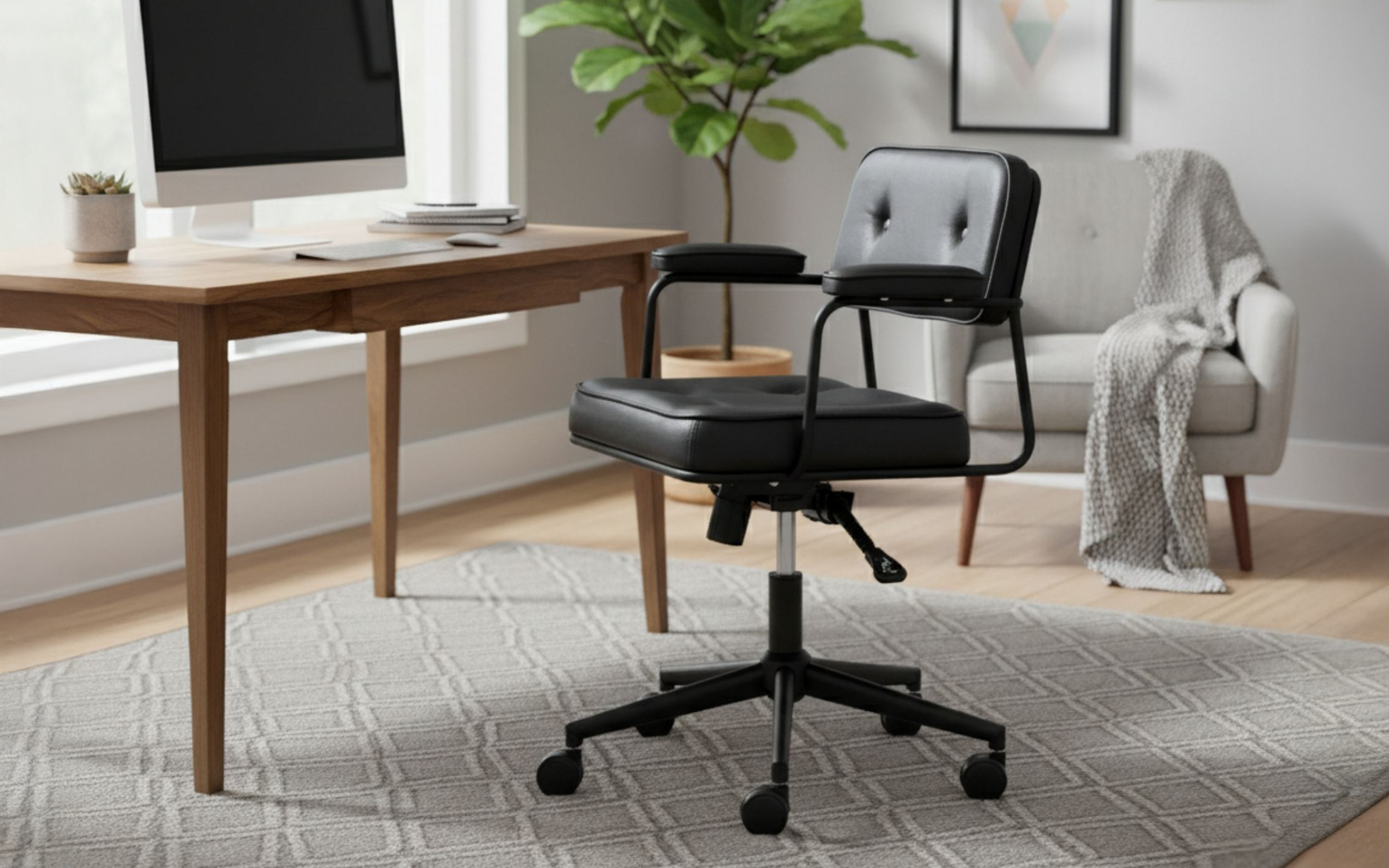 Scaun de birou Areti, negru  1